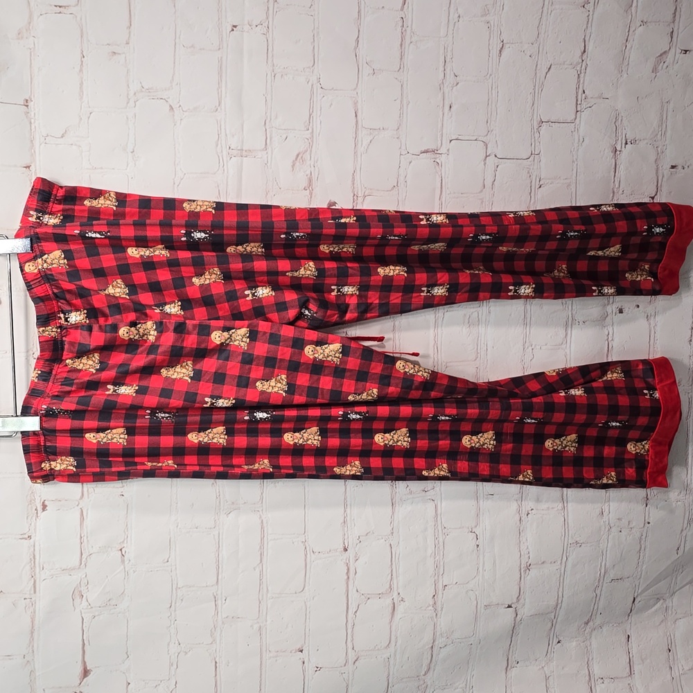 Simply Southern Lounge PJ Pants Dogs Tangled Christmas Lights Plaid Women XL - Picture 9 of 16